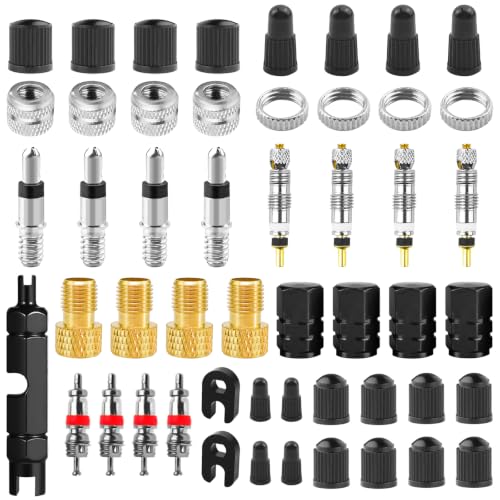 Samulee 39 PCS Fahrradventil Fahrrad ventile Ventilkappen Fahrrad Französisch Schwalbe Click Valve Ventilschlüssel Französisches Ventil für Schwalbe Click Valve Umrüst Set Bicycle Valve