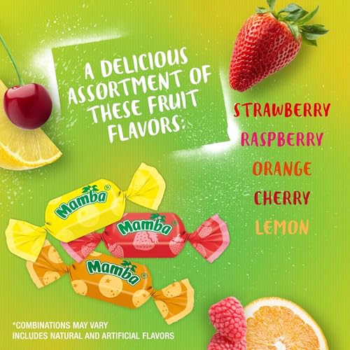 Mamba Fruit Chews Candy sabor frutal mixto 3.52 Oz 3 bolsas miniatura 5