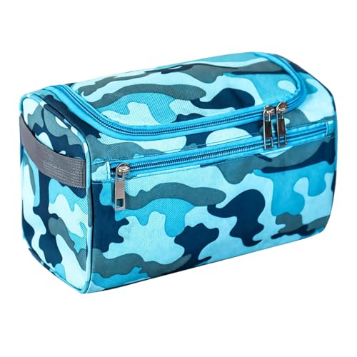Boys Wash Bag with Camouflage Design Boys Toiletry Bag for Travel and Sports Durable & Waterproof Kids Wash Bag with Handle and Zipper for School Gym or Holidays