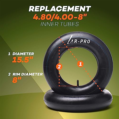 Image of AR-PRO 4.80 /4.00-8 inch Heavy Duty Replacement Inner Tube with TR-13 Straight Valve Stem (4-Pack) - for Wheelbarrows, Mowers, Hand Trucks and More