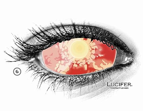 Lucifer Farbige Kontaktlinsen Sclera Zombie - große farbige Kontaktlinsen 22mm - 2 Stück (1 Paar) Ohne Sehstärke Kontaktlinsen für Halloween Cosplay Karneval Party