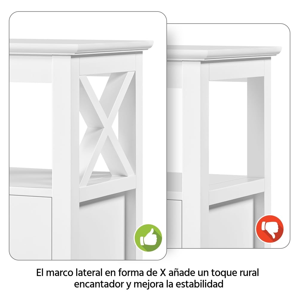 Yaheetech Mesitas de Noche de Dormitorio Mesillas de Noche con 2 Cajones y Estante Mesa Lateral de Sofá de Moderna Mueble de Noche Blanca 40x30x60 cm