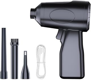 HpLive Ventilador turbo portátil, 130.000 rpm, mini ventilador grapador, 4000 mAh, recargable, 3 velocidades, color negro