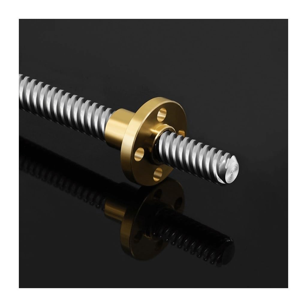 ACVACV 2 PCS 3D Printers Parts, T8 Lead Screw Lead Screw 8mm Trapezoidal Screws Copper Nuts Leadscrew Part(Lead 2mm,400mm)