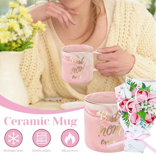 Mug de cerámica rosa de 12 oz para regalo Día de la Madre miniatura 2