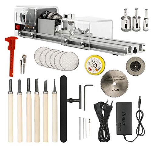 Image of Mini Lathe Beads Machine Wood Working DIY Rotary Tool for Grinding EU Clear