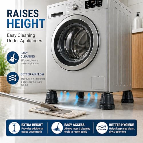 Image of Vibration Absorbing Pads India, Fridge Rubber Legs, Washing Machine Stand Adjustable, Shock Absorber feet, Noise dampening Washer pad