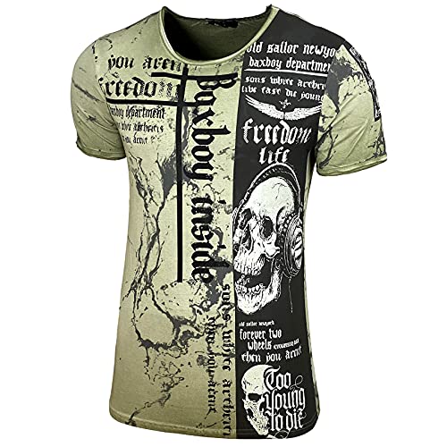 Herren Vintage T-Shirt Slim Fit - Baxboy Rundhals Shirt B-116