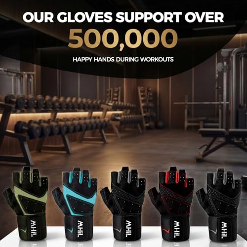 MhIL Workout Gloves for Men – Comfortable Gym Gloves for Men with Enhanced Grip for Safety and Hand Protection – Weight Lifting Protection with Wrist Wraps Support for Performance Boost and Style - image 8