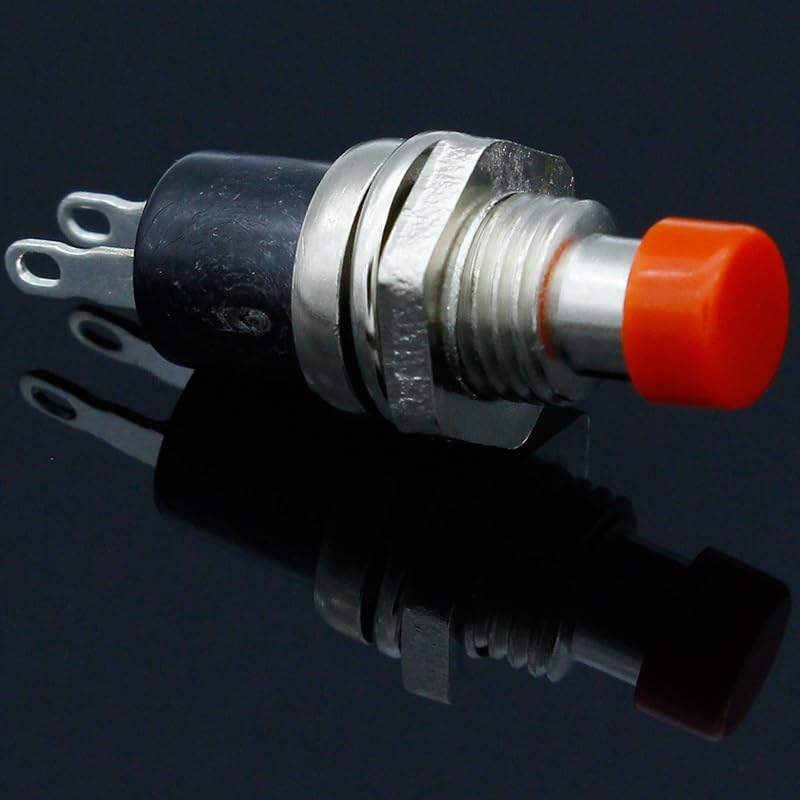 10-Pack Normally Open Mini Momentary Spring Return Push Button Switch Red