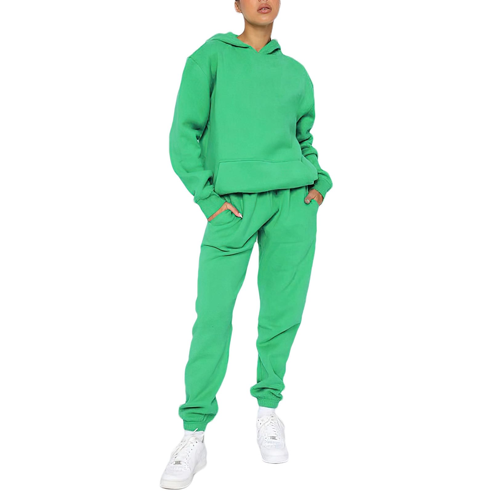 amropi Survêtement Femme Ensemble Chaud Pullover Sweat-Shirt à Capuche et Pantalon Jogging