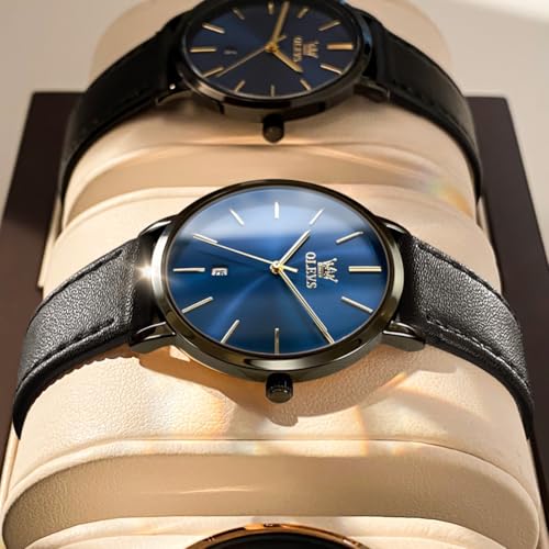 Image of OLEVS Womens Watch Minimalist Simple Slim Thin Original Analog Quartz Dress Wrist Watches Stainless Steel Mesh or Leather Strap Waterproof Watches for Ladies
