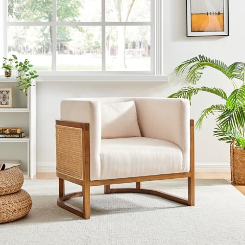 Sillón Barrel Curvo Lino Natural miniatura 2