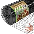 16" x 50' Black Hardware Cloth - 1/2inch 19 Gauge Chicken Wire Hot Dipped Galvanized Mesh Roll for Chicken Coop, Poultry Cage, Garden & Animal Fencing