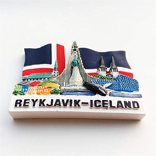 Imán decorativo 3D Reykjavik Islandia souvenir miniatura 2