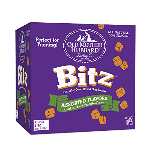 Old Mother Hubbard Bitz Natural Crunchy Dog Training Treats, Chicken, Liver & Veggies, 20-Pound Box