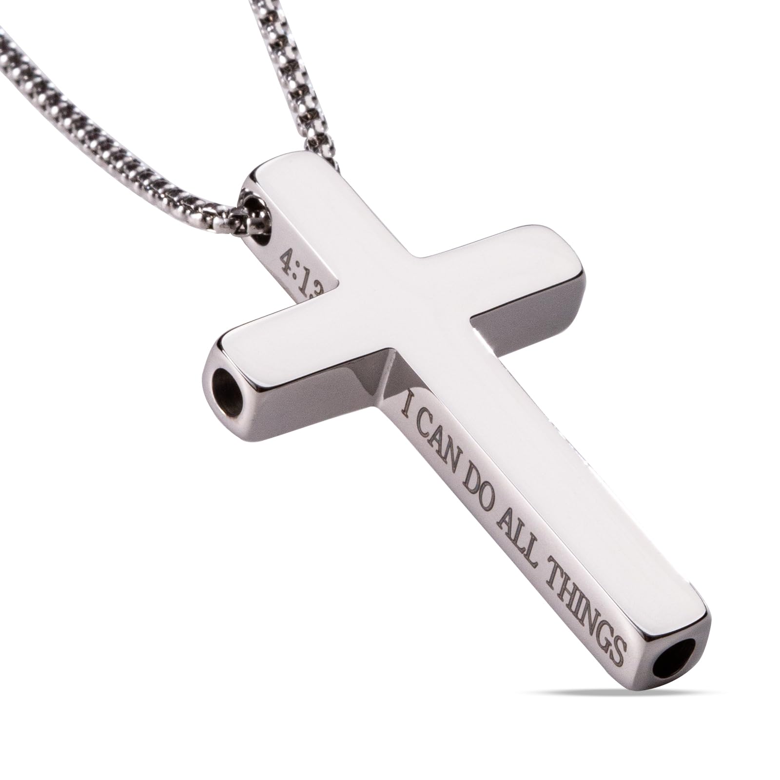 FUNPAR Cross Breathing Necklace, Breathlink Quit Smoking Aid, Inspirational Bible Verse Anti-Anxiety Mindfulness Necklace, Premium Stainless Steel Breathwork Tool, Anxiety Relief Items Gift