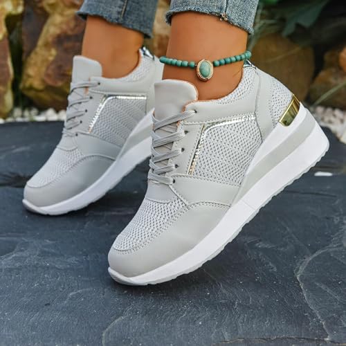 Orthopedic Sneakers for Women, Women Mesh Breathable Tennis Shoes Fashion Slip On Sneakers Thick Sole Sports Casual Shoes3