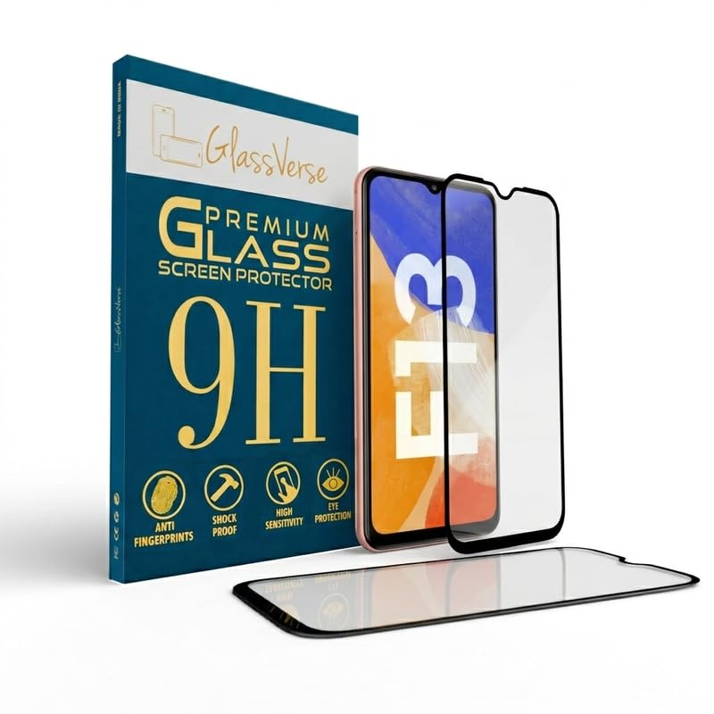 Image of GlassVerse 9H Gorilla Tempered Glass for Samsung Galaxy F13 | HD Clarity Screen Protector, Ultra Strong 9H Protection, Edge to Edge, Case Friendly, Hassle-less Installation Kit Included. (Pack of 2)