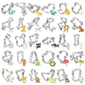 Joyoldelf 30 Stück Ausstechformen Ausstecher Set Plätzchenformen aus Edelstahl Metall perfekt für Keks,Backen Fondant…