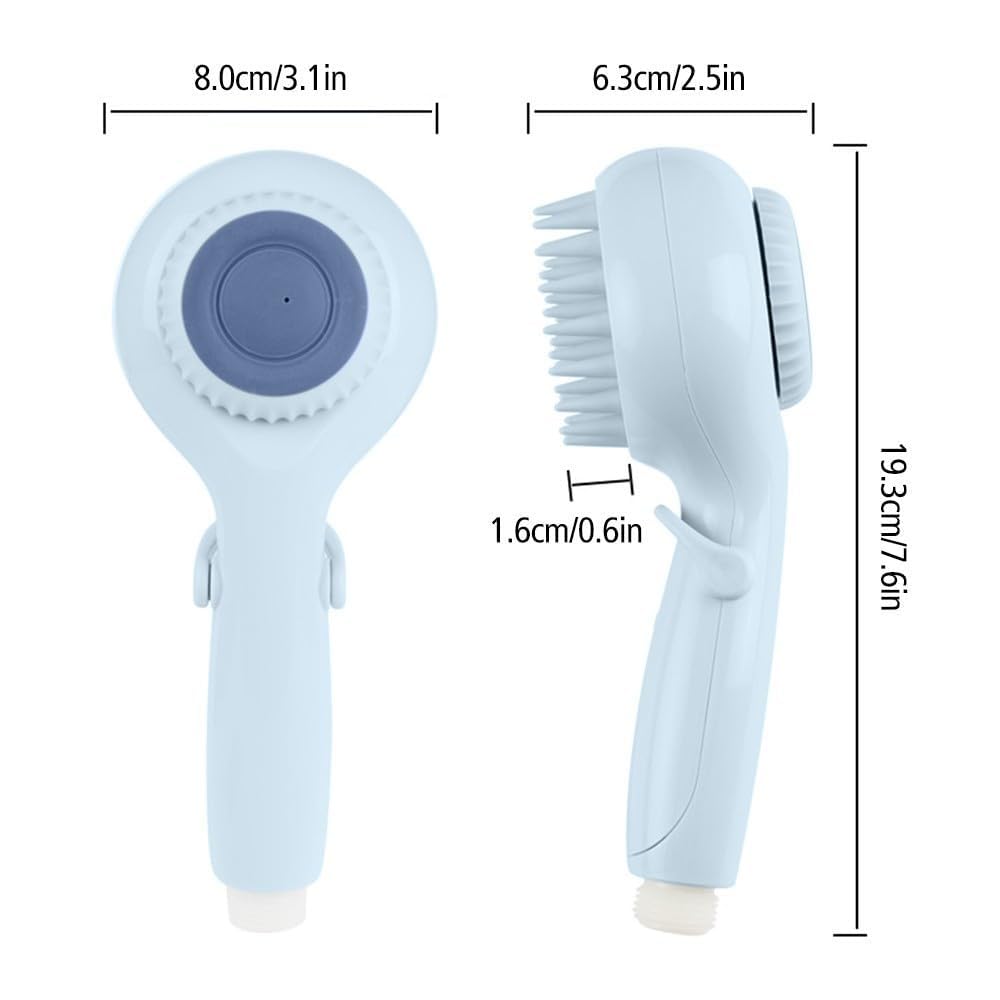 Accesorio de ducha para perros, rociador de cepillo de baño para perros con cepillo suave y adaptadores, cabezal de ducha de mano de rosca de 1,27 cm para lavado de mascotas, fregar, masajear, aseo