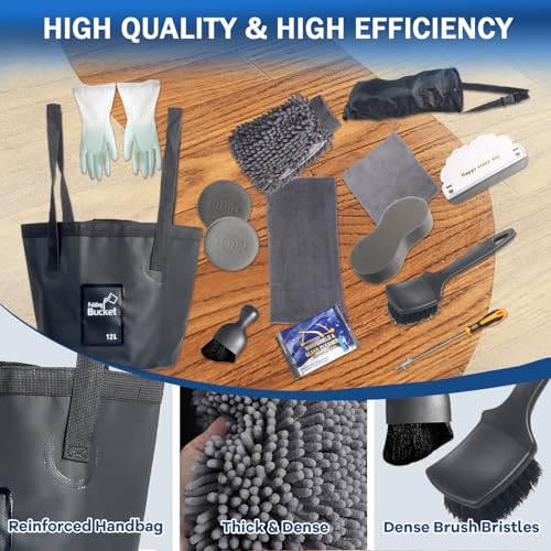 Kit de limpieza de coche de 24 piezas para solucionar la suciedad incrustada en llantas 3