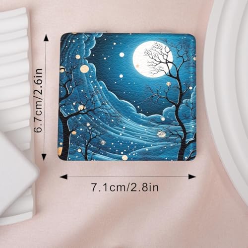 Espejo de Maquillaje Portátil Plegable Doble Cara Cuadrado miniatura 4