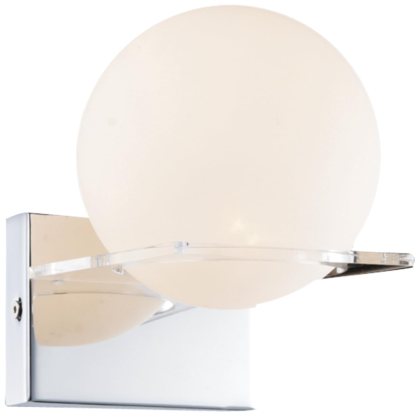Jaquar Decorative Bath Wall Lamp | Opal Glass with Chrome Finish Base | Modern and Water-Resistant Design for Bathroom, Saunas, Steam Rooms & Spas | G9 LED 4W (80L*100W*280H)