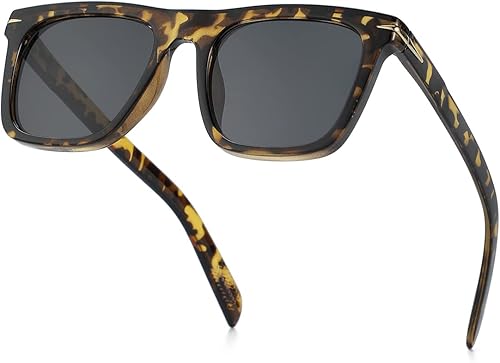 JOVAKIT Gafas de sol cuadradas de moda para hombres y mujeres, lentes de sol de lente plana de moda, para deportes al aire libre, protección UV400