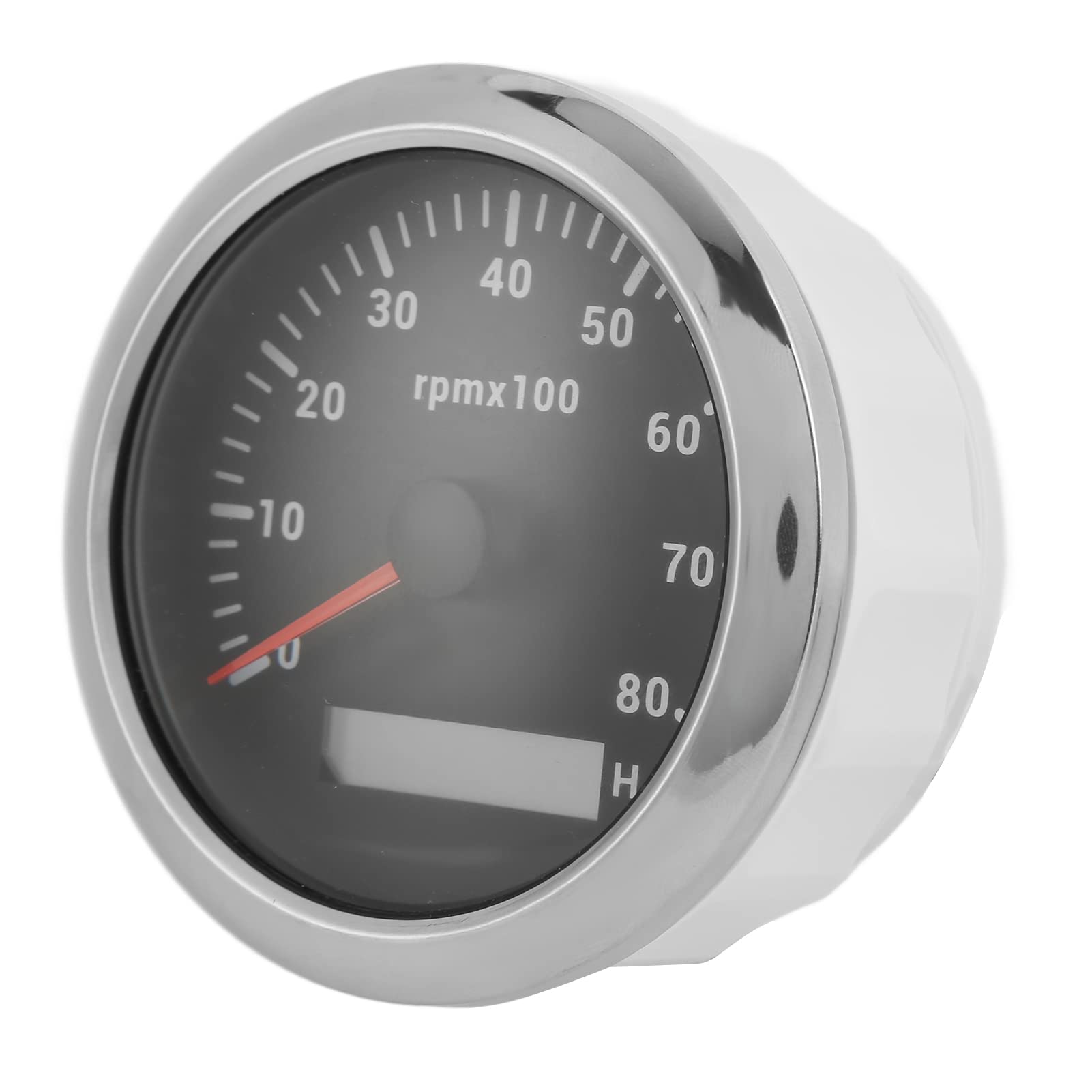 Tacómetro Digital Universal 85 Mm / 3,35 Pulg. Medidor de RPM Marino Fuera de Borda Resistente al Agua (Negro)