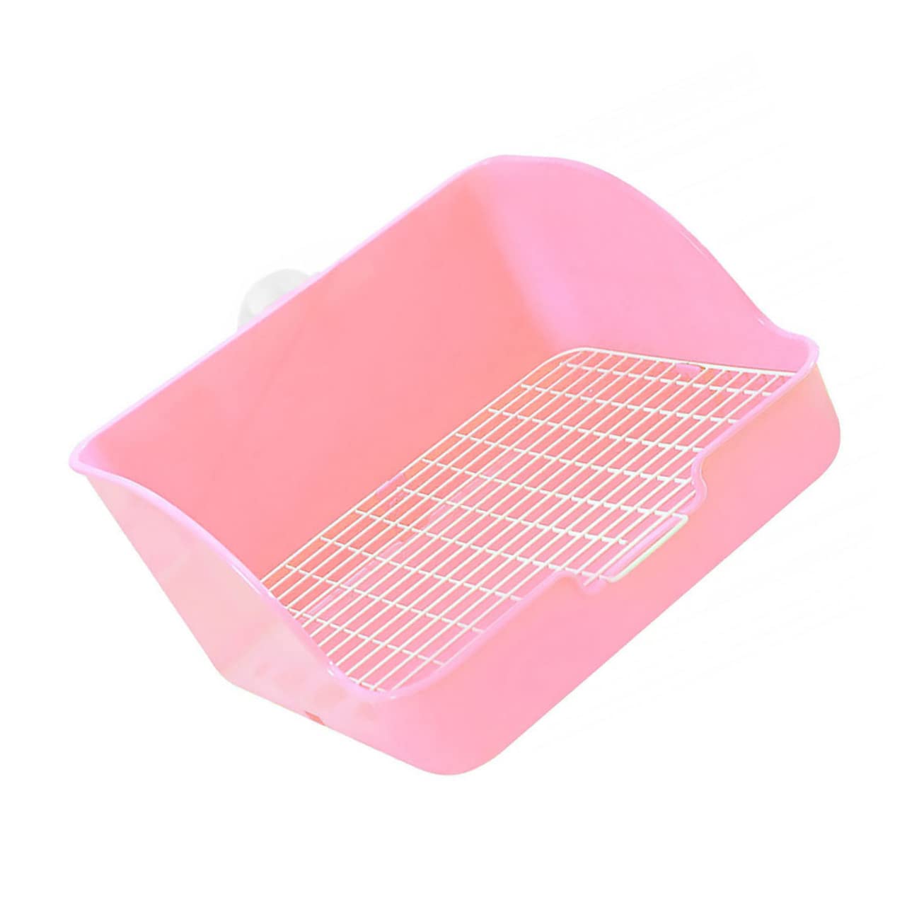 POPETPOP Vasino per Coniglietto Rettangolare in Plastica, Antiodore e Anti-Perdita, Base Filtrante, per Addestramento di Conigli, Porcellini D'india e Visoni