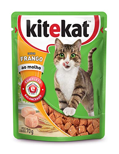 Ração Úmida Para Gatos Kitekat Sachê Frango ao Molho Adultos 70g