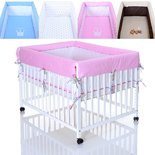 LCP Kids® Tour de parc bebe evolutif lit 4 cotes - matelas 100x75 et 60 cm hauteur - PRINCESS