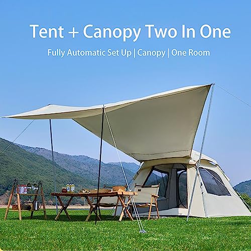 Carpa automática para camping 5-8 personas blanca miniatura 5