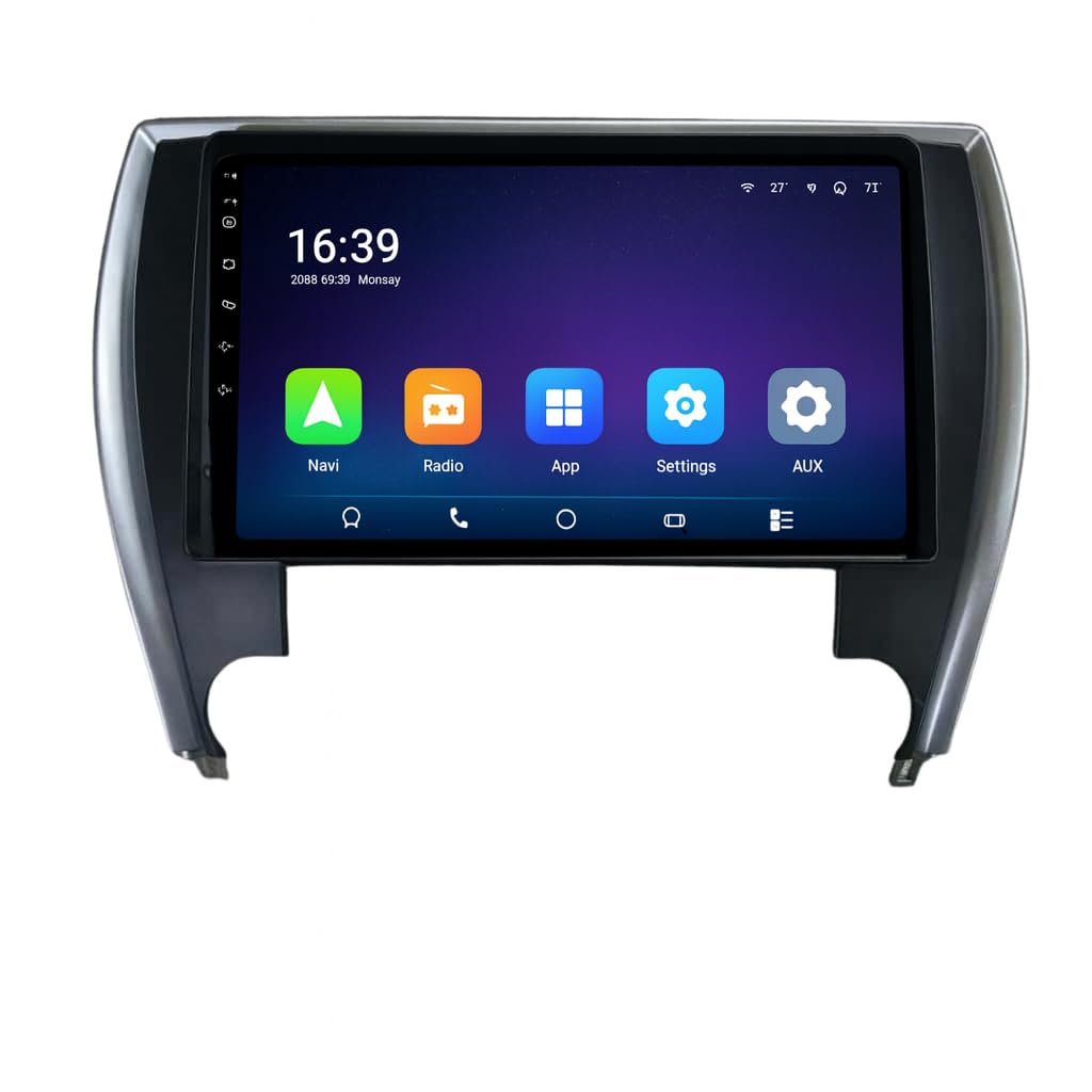 Original QLED 9” Zlink Car Android Stereo | OS 13 | 4GB+32GB | Display Support Car Play & Android Auto | incl. AHD Rear Camera & Frame Compatible with Toyota Camry 2014-1 Year Warranty