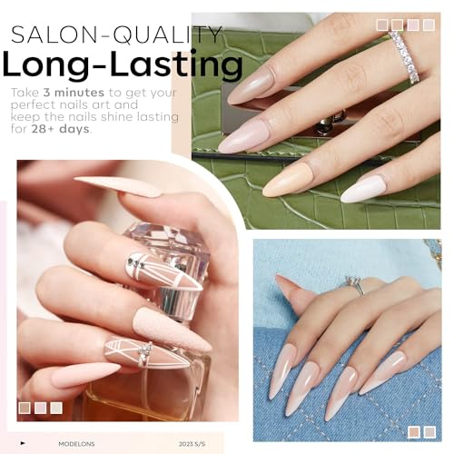 Image of DUDUSTRONG Bolt Bee Gel Glossy Finish Nail Polish Kit Neutral Gel Nail Polish Set 6 Colors, Nude Skin Tones Beige Taupe For All Seasons, Women Girls (A1-Barely There(02+126+116+123+135+122)), 90 Ml