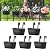 5 Pcs Iron Hanging Flower Pots 11 Inch Hanging Planters for Outdoor Plants Metal Hanging Bucket Pots Iron Railing Fence Planter with Drainage Holes and Hooks for Porch Railing Balcony Fence(Black)