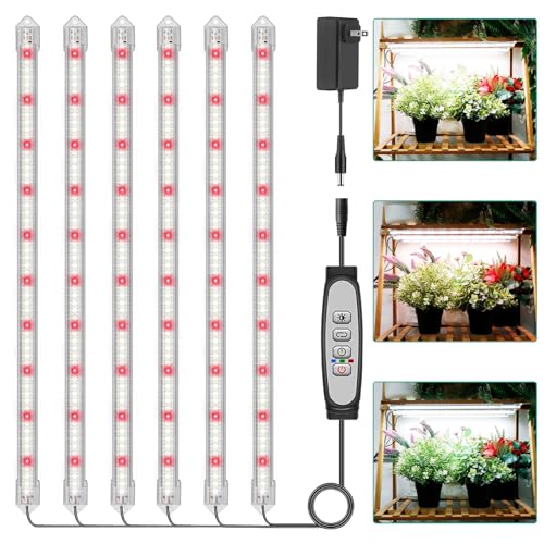 COKOLILA 6 Barres Lampe pour plantes LED, Sunlike Lampe Horticole 360 LED avec minuterie Auto ON/Off 6/12/18H, 3 modes d'éclairage