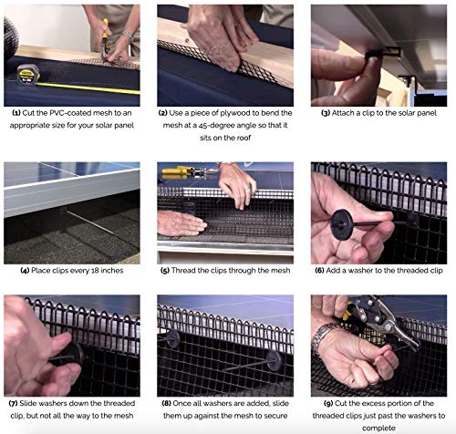 Solar Panel Bird/Critter Guard Fastener Clips | for Attaching Bird and Squirrel Guard Wire to Solar Panels Premium Quality | Installs and Removes Without Damage 100 Plastic ABS Clips - Image 5