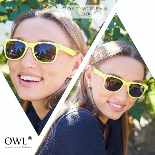 Image of OWL Retro Style Sunglasses 80's Classic Vintage Unisex Nerd Colored Frame