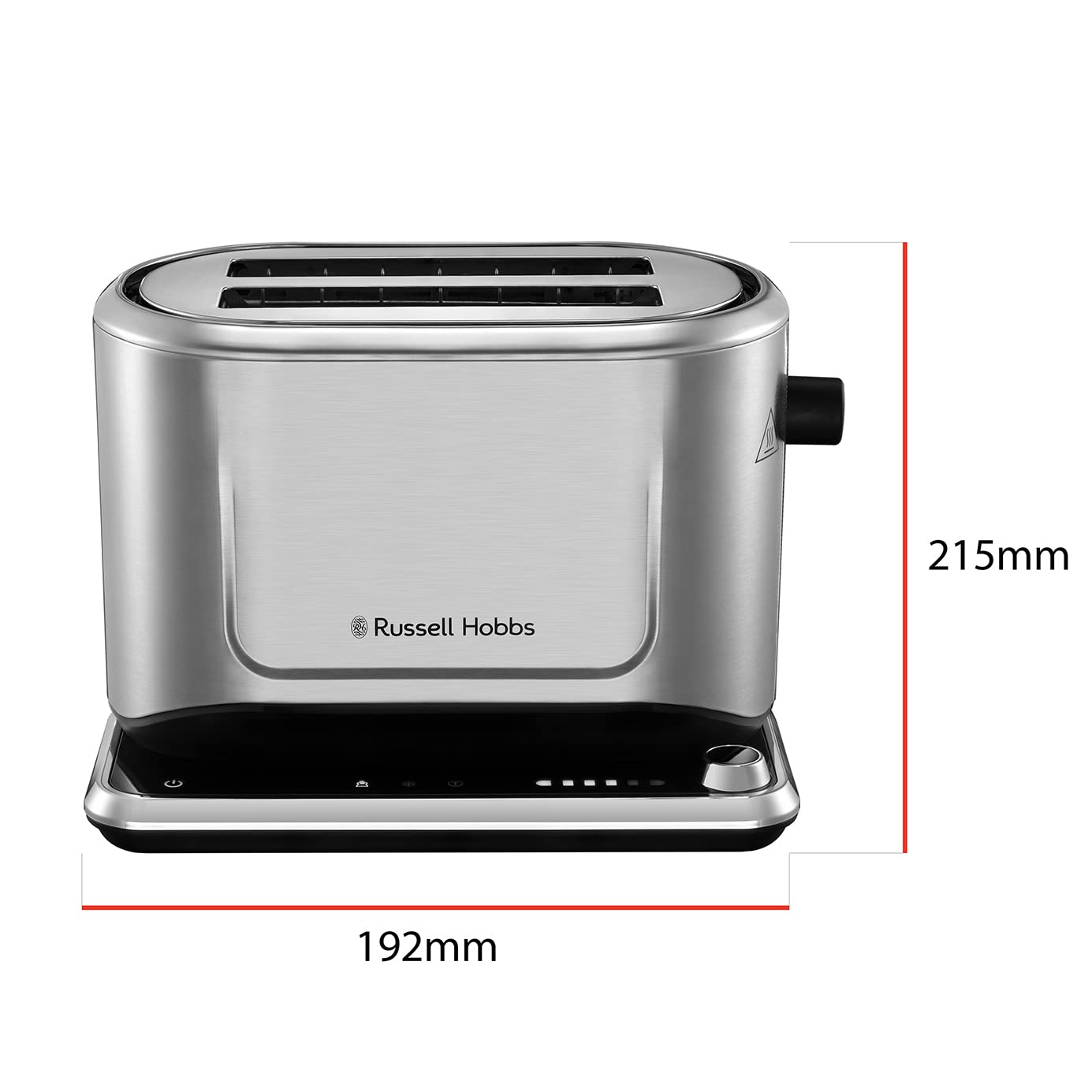 Russell Hobbs Tostapane - 2 fette - Grado di doratura perfetto; Ogni tipo di pane; Automaticoutomatico; Acciaio Inox; Superficie di controllo touch digitale, slot extra larghi, Attentiv 26210-56