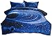 XUESDJMN Super Rey Juego De Fundas Nórdicas Hermoso Anillo De Estrellas Al Lado Del Planeta 260 X 220 Cm Ropa De Cama Impresa -Incluye 1 Funda De Edredón+2 Fundas De Almohada-Suave Funda De Edredón D