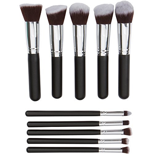 Kabuki Makeup Brush Set 10 Pcs Cosmetics Foundation Blending Blush Eyeliner Face Powder Brush Makeup Brush Kit