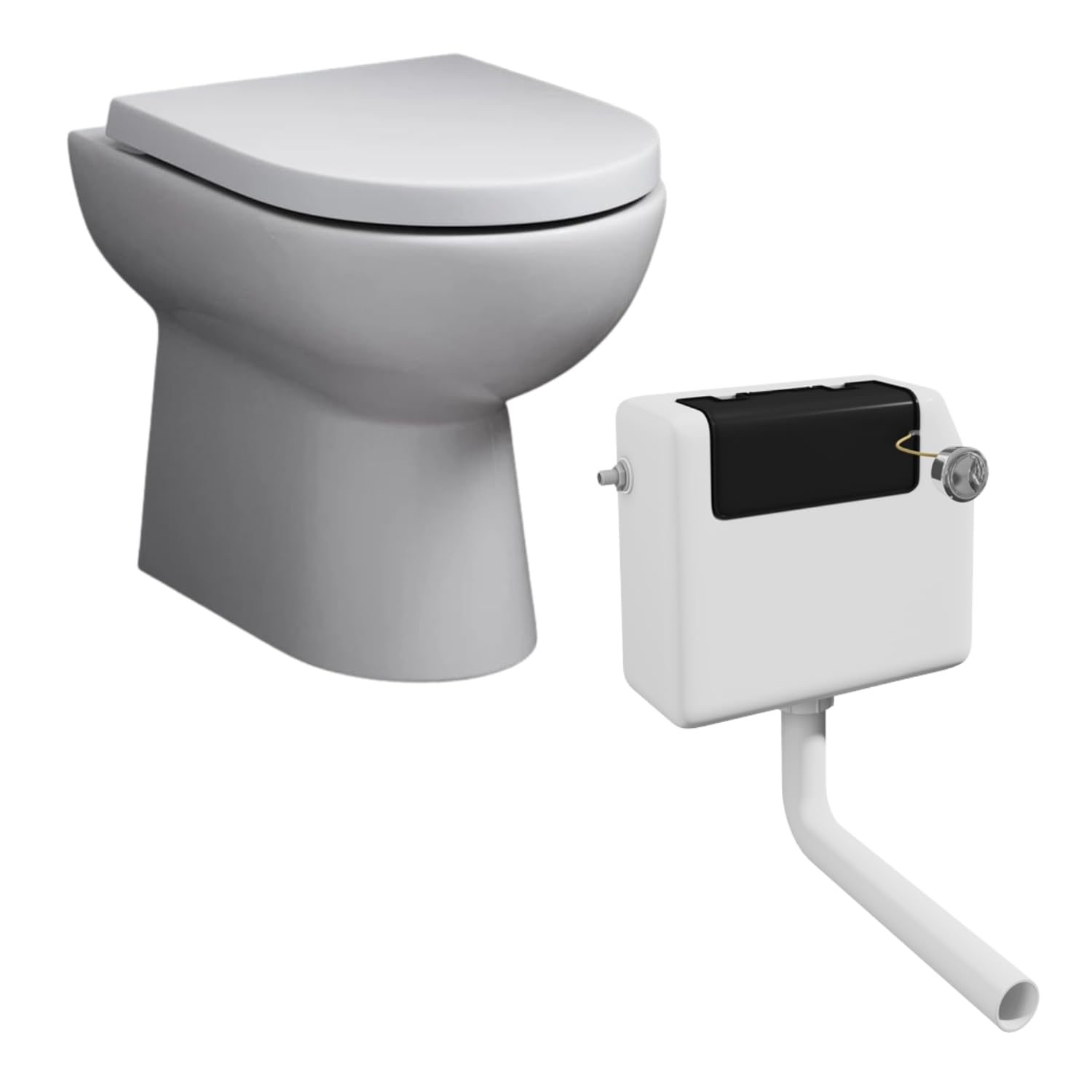 BTW Back to Wall Toilet WC Pan Soft Close Seat Concealed Cistern Floor Fix Kit