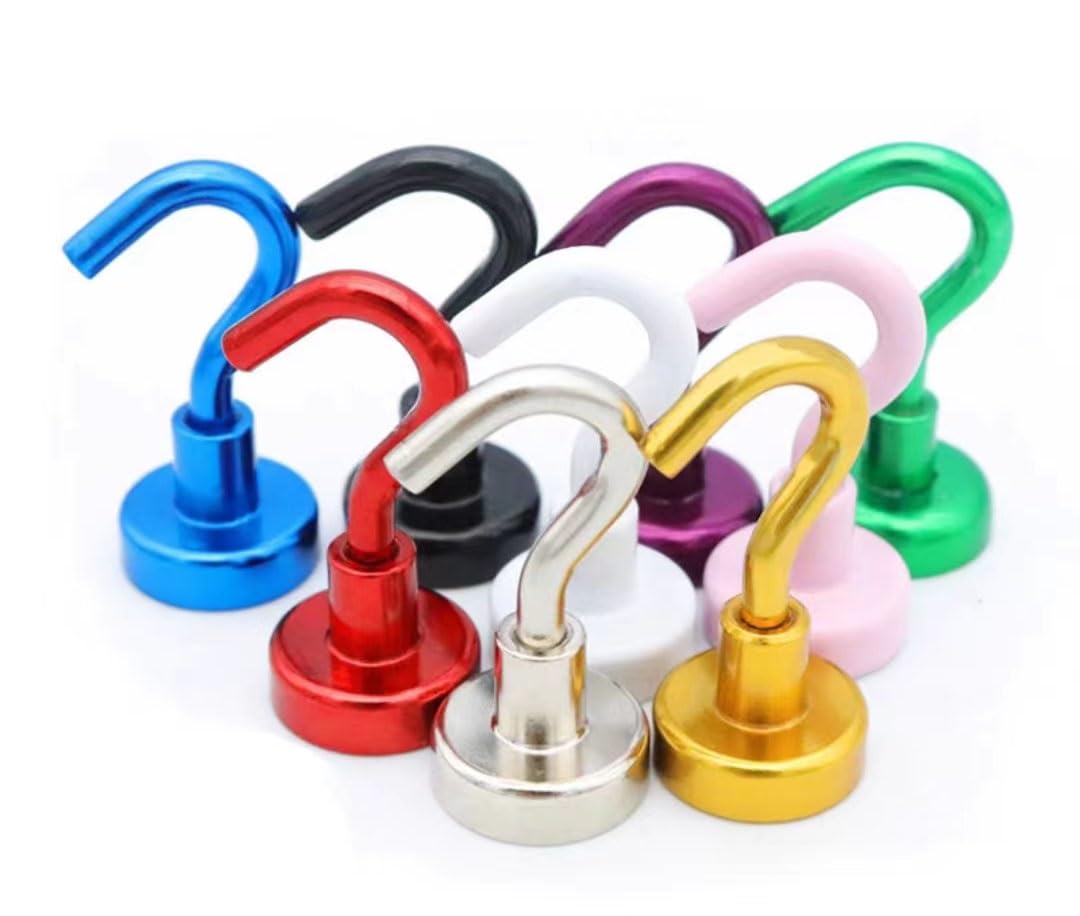 Percheros for pared, ganchos for abrigos, paquete de 4 ganchos magnéticos fuertes de color rosa, gancho magnético adecuado for el hogar, la cocina, la oficina y el lugar de trabajo, diámetro de 12 a 3