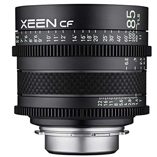 ROKINON XEEN CF 85 mm T1.5 Pro Cinema Objektiv mit Kohlefaser-Konstruktion & Leuchtmarkierungen für ARRI PL Mount