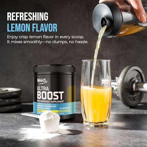 Image of Ultra Boost Pre-Workout Powder, Lemon Flavor, 300 Grams | 30 Servings, Explosive Energy & Performance Support, Vegan, Gluten-Free, Non-GMO