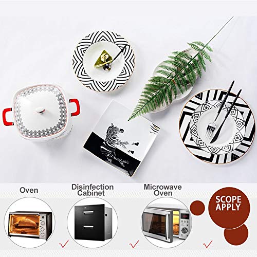 50-teiliges Tafelservice aus feinem Porzellan, Hochzeitsgeschenk, Geschirr mit Topf, Schüssel, Suppenteller, Zahnstochereimer, Service für 10 Personen