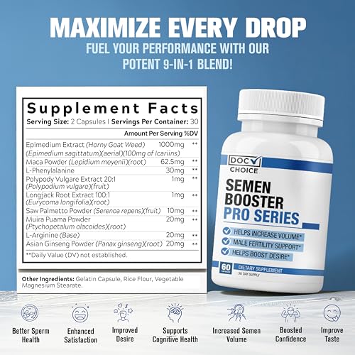 semen volume booster pro series for men - pills for men fast acting blood flow enhance load size healthier taste amp fertility support  3rd party tested supplement - 60 pills for adults