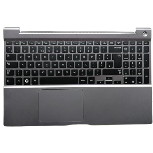 US/UK/SP パームレスト NP 700Z5 NP700Z5A NP700Z5B NP700Z5C 大文字キーボードハウジング ノートパソコンタッチパッド バックライトなし(New UK Silver Backl.)